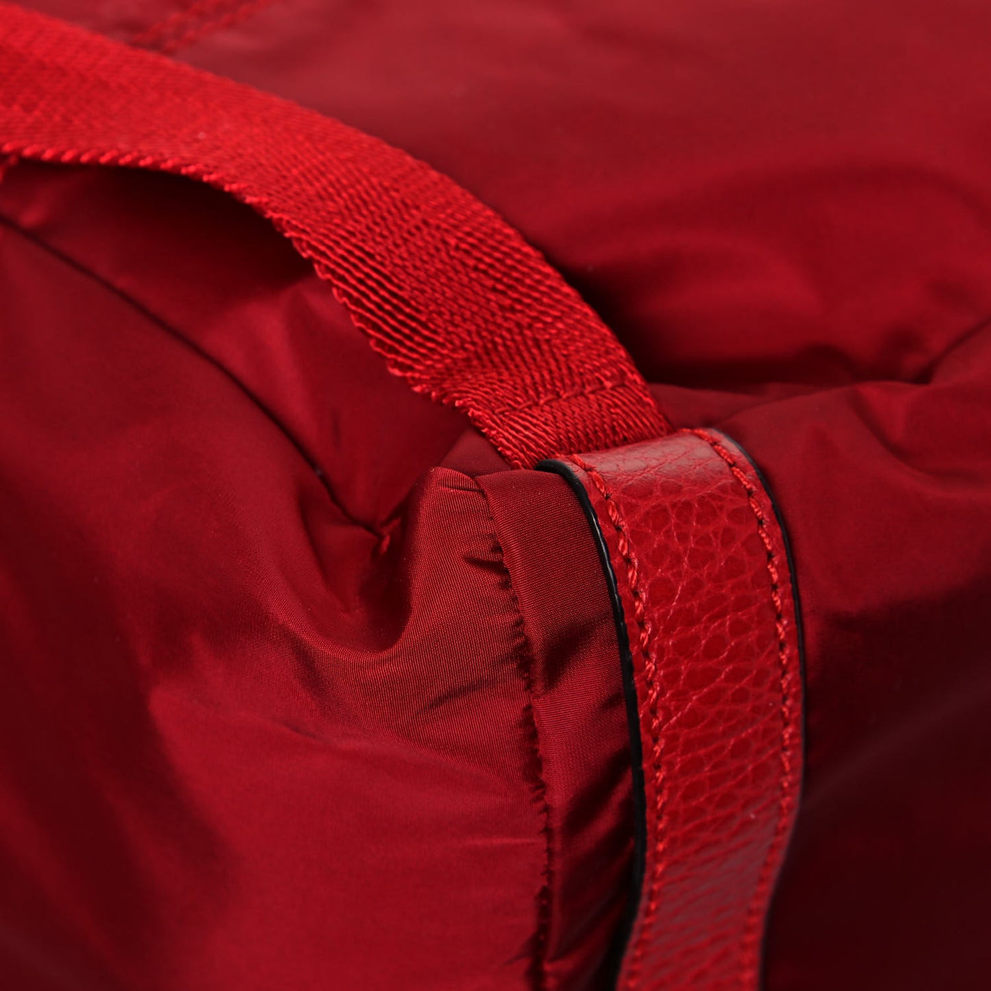 Nylon Monogram Dollar Calfskin Medium Light Double Buckle Backpack Vibrant Red