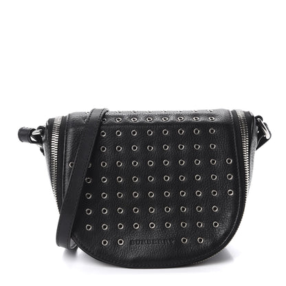 Burberry Grained Calfskin Eyelet Small Zip Crossbody Bag Black 1 of 11