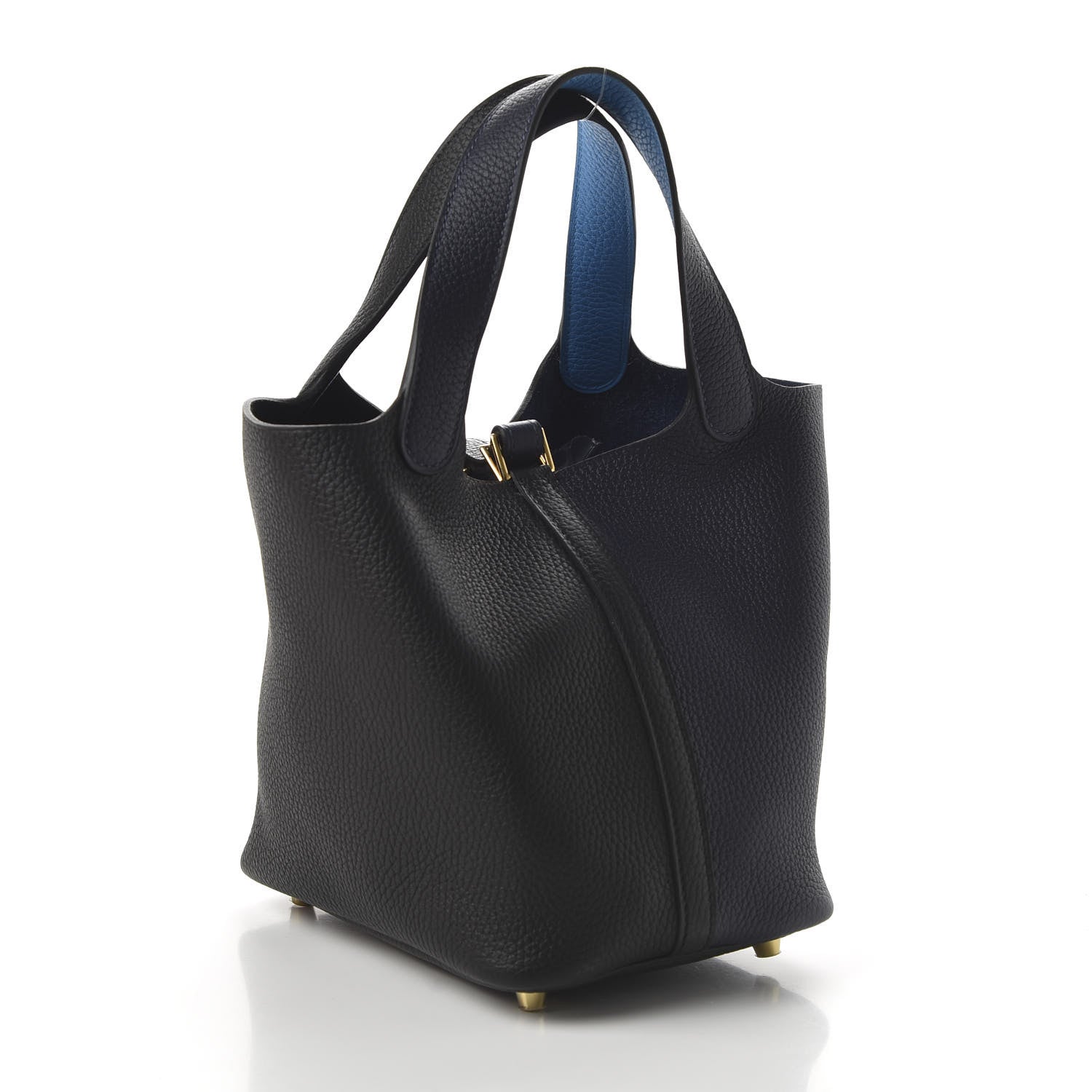 Hermes Taurillon Clemence Casaque Picotin Lock 18 PM Bleu Nuit Black Blue Frida 3 of 11