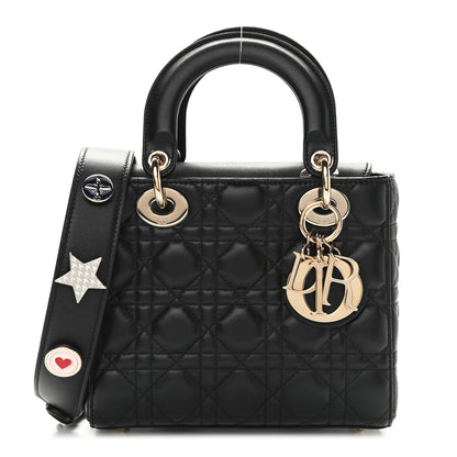 Christian Dior Lambskin Cannage Small Lucky Badges My Lady Dior Black 1 of 12