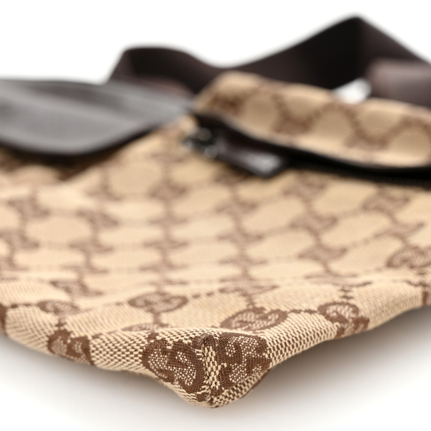 GG Monogram Double Pocket Belt Bag Dark Brown