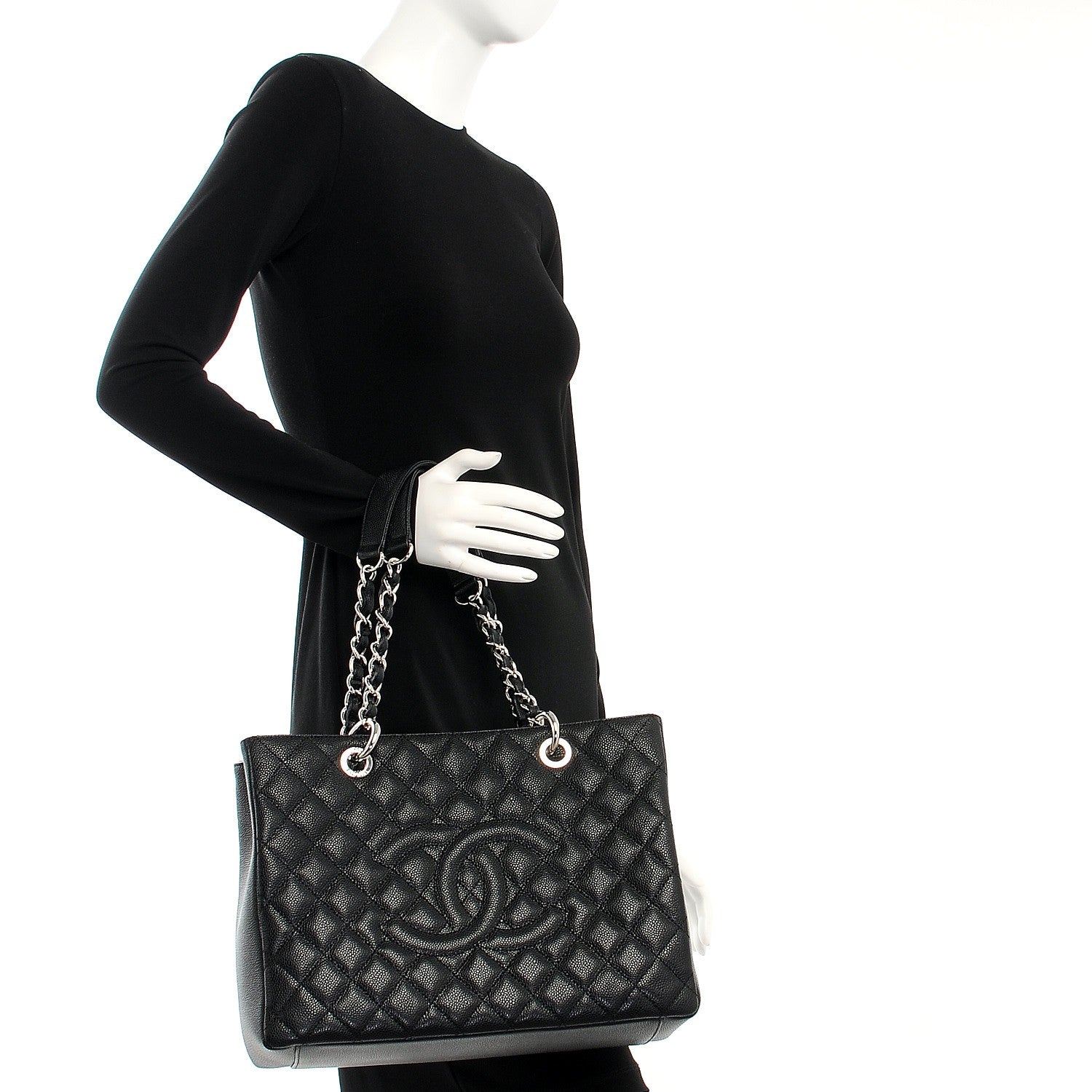 Chanel Caviar Quilted Grand Shopping Tote GST Black 2 of 8