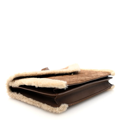 Saint Laurent Nubuck Shearling Quilted Medium Gaby Satchel Natural Tan 4 of 10