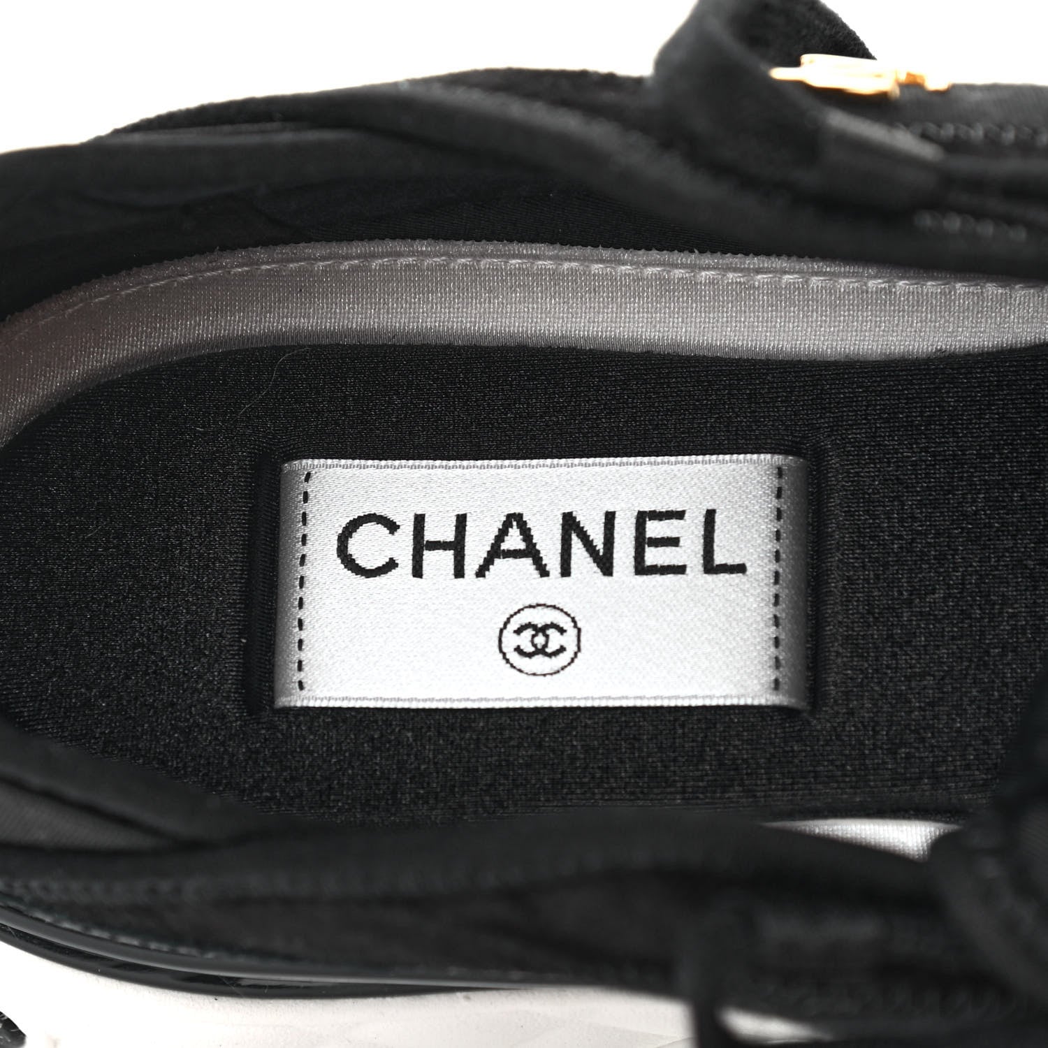 Chanel Velvet Calfskin Mixed Fibers CC Sneakers 39 Black 6 of 7
