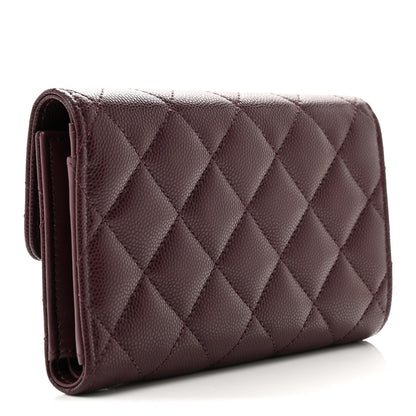 Chanel Caviar Quilted Chain Embossed CC Medium Flap Wallet Dark Burgundy 3 of 9