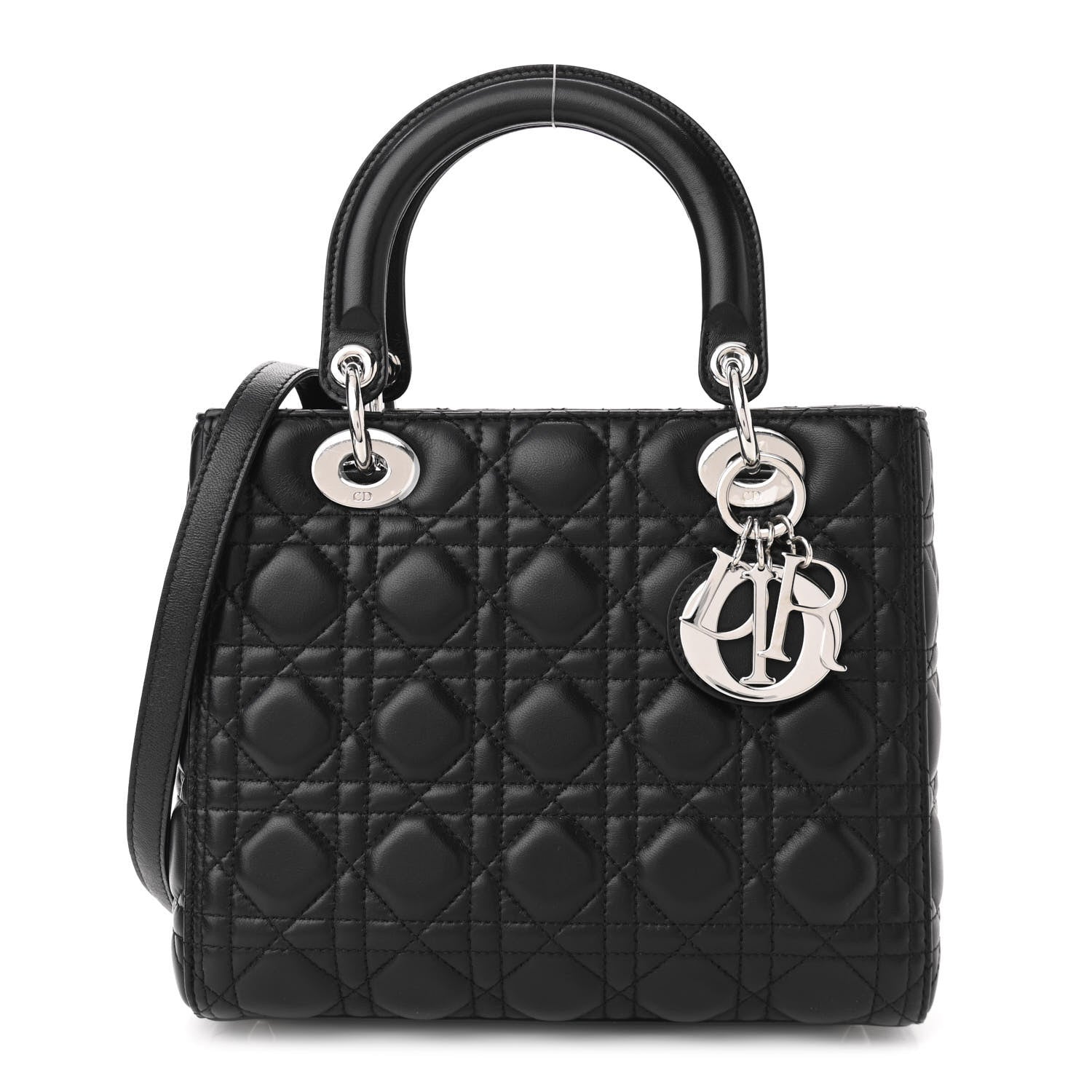 Christian Dior Lambskin Cannage Medium Lady Dior Black 1 of 10