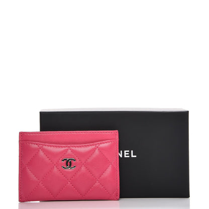 Chanel Lambskin Quilted Card Holder Fuchsia 13 of 13