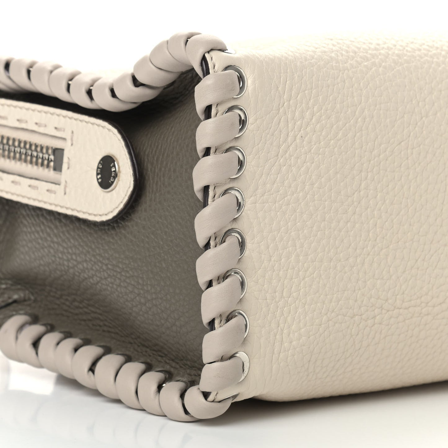 Cuoio Romano Selleria Vitello Dolce Lace Up Lei Boston Tote Camelia Milk Grigio Polvere