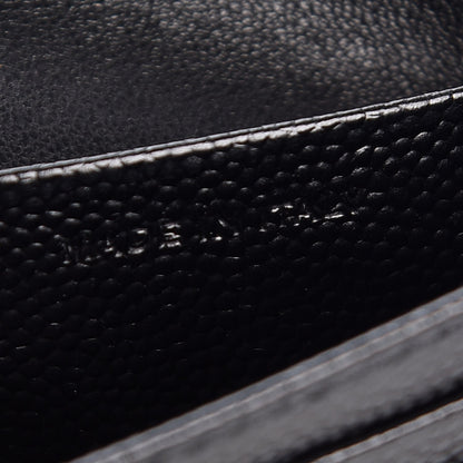 Saint Laurent Grain De Poudre Matelasse Chevron Monogram Card Case Black 7 of 9