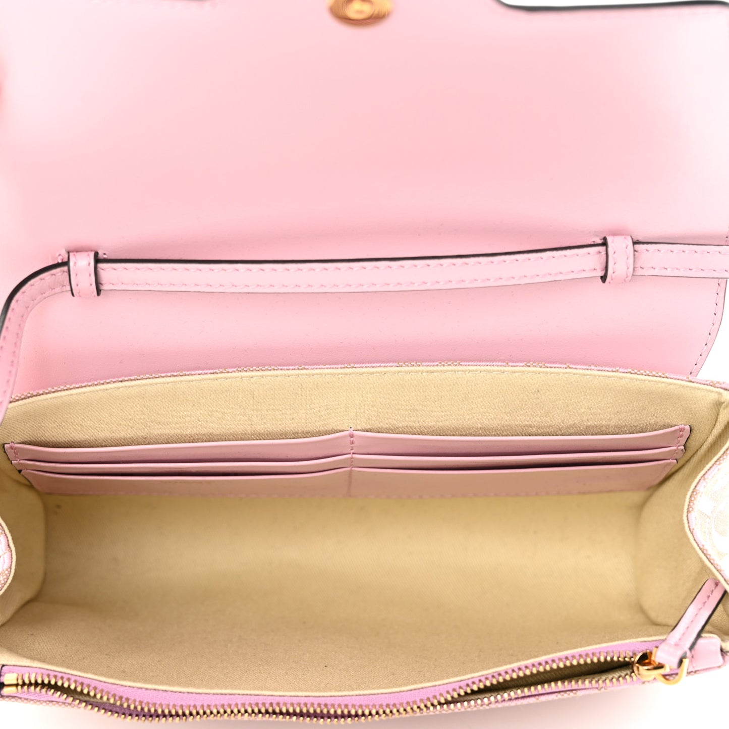 Calfskin Canvas Allover La Medusa Crossbody Bag Pink