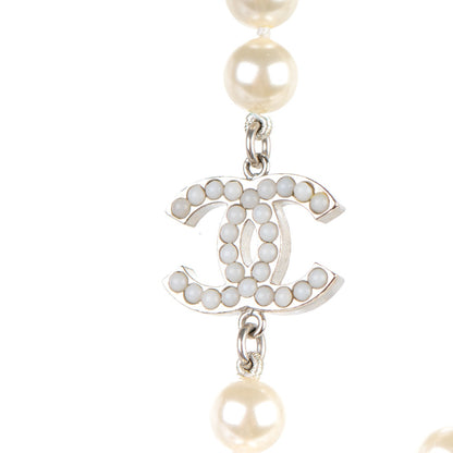 Chanel Pearl CC Long Necklace Silver 4 of 4