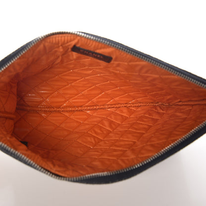 Chanel Denim Medium Deauville Pouch Clutch Blue Orange 5 of 8