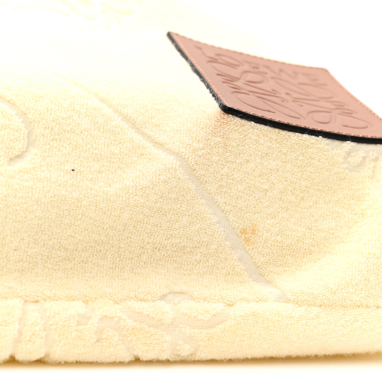 Loewe X PAULA'S IBIZA Terry Cloth Calfskin Drawstring Pouch Natural Tan 11 of 11