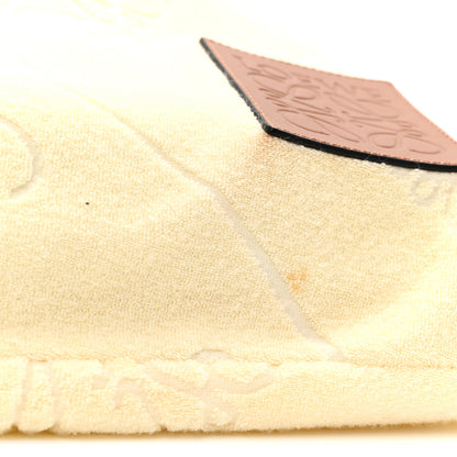 Loewe X PAULA'S IBIZA Terry Cloth Calfskin Drawstring Pouch Natural Tan 11 of 11
