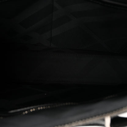 Burberry Patent Textured Calfskin Barrow Briefcase Black Blue 5 of 9