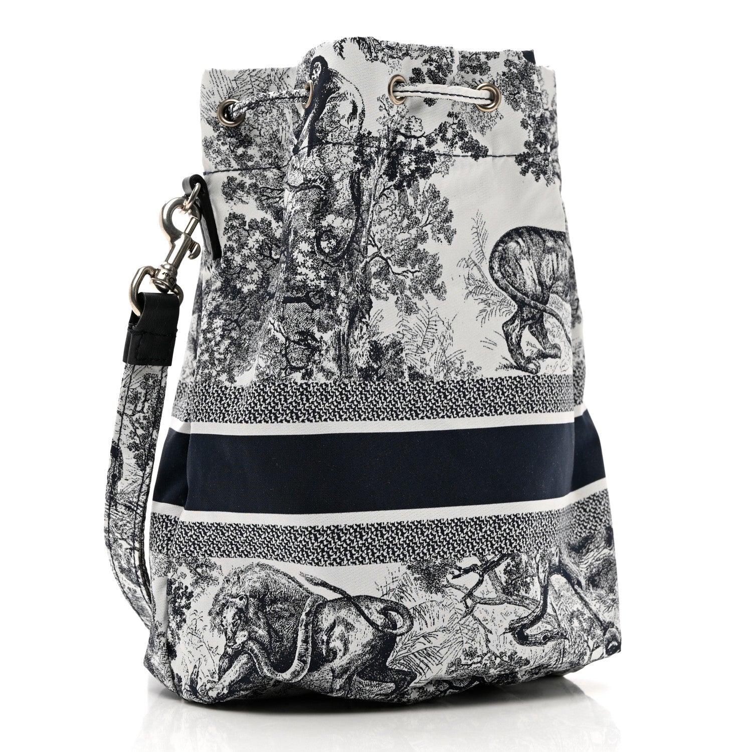 Christian Dior Technical Fabric Embroidered Toile De Jouy Sauvage DiorTravel Pouch Blue 3 of 7