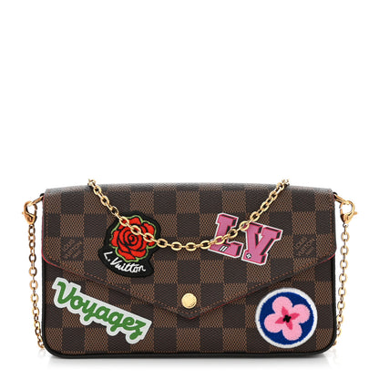 Louis Vuitton Damier Ebene LV Stories Pochette Felicie Chain Wallet 1 of 13