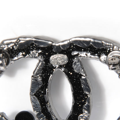 Chanel Enamel CC Camellia Brooch Black 4 of 5