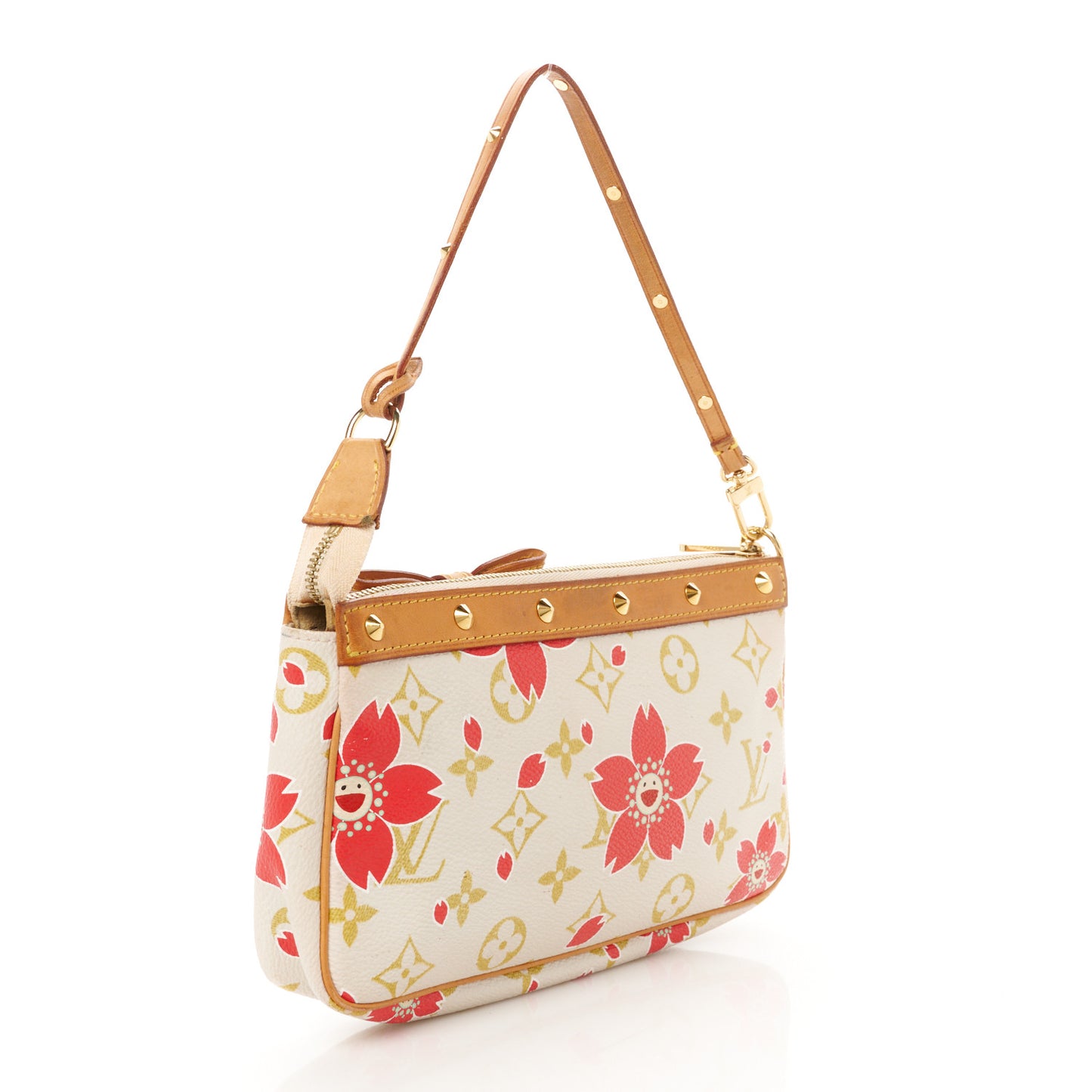 Monogram Cherry Blossom Pochette Accessories Red