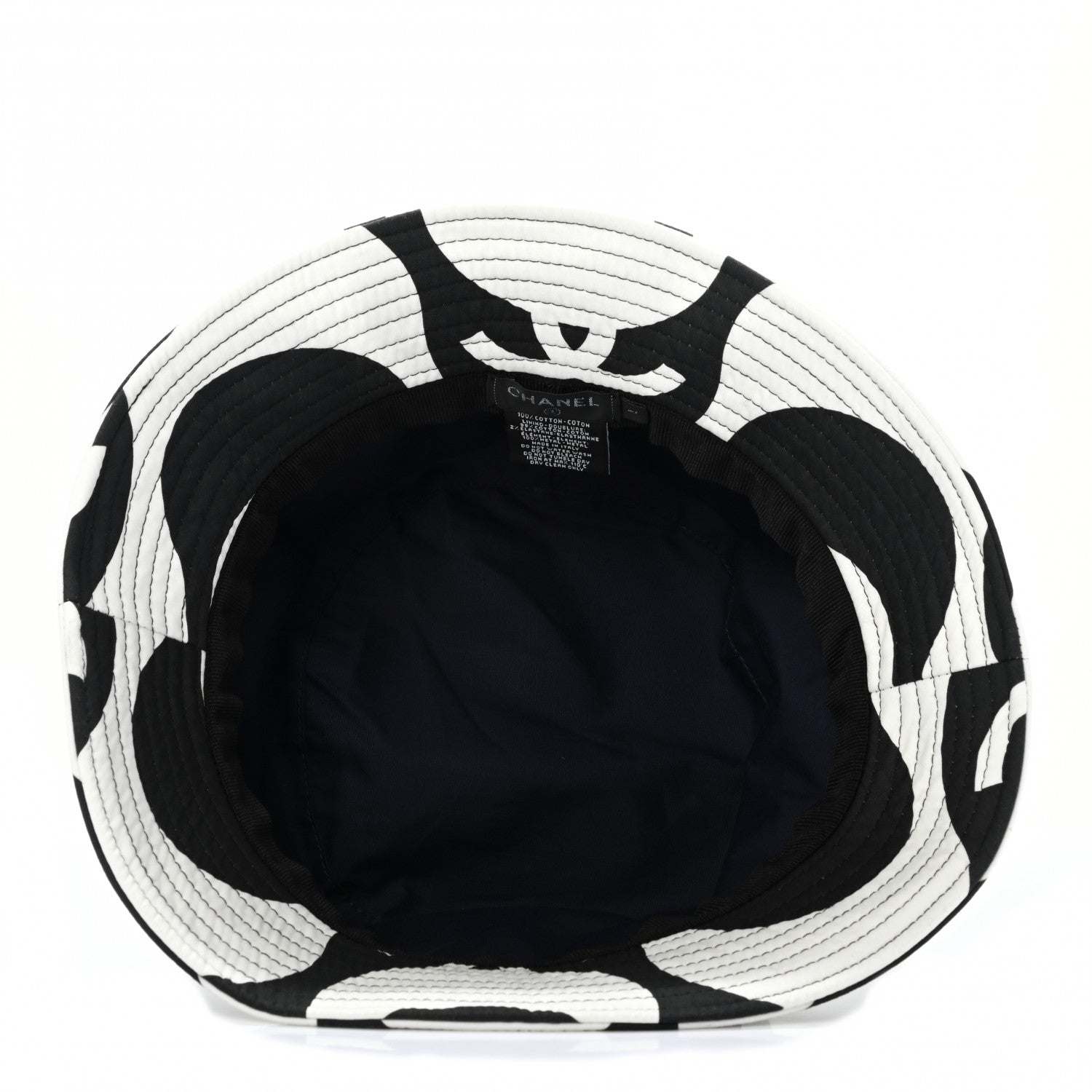 Chanel Cotton CC Bucket Hat L Black White 7 of 8