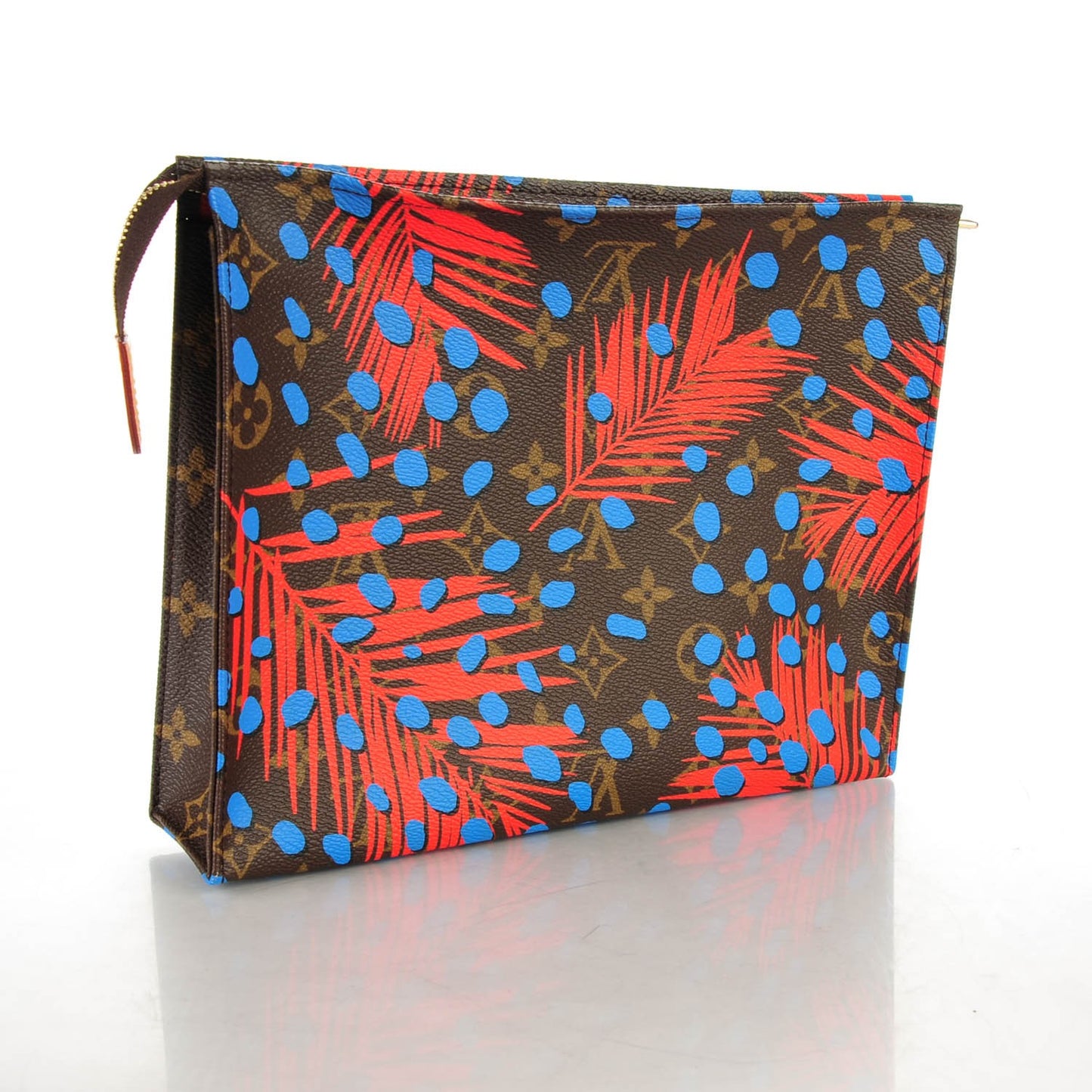 Monogram Jungle Dots Toiletry Pouch 26 Coquelicot Denim