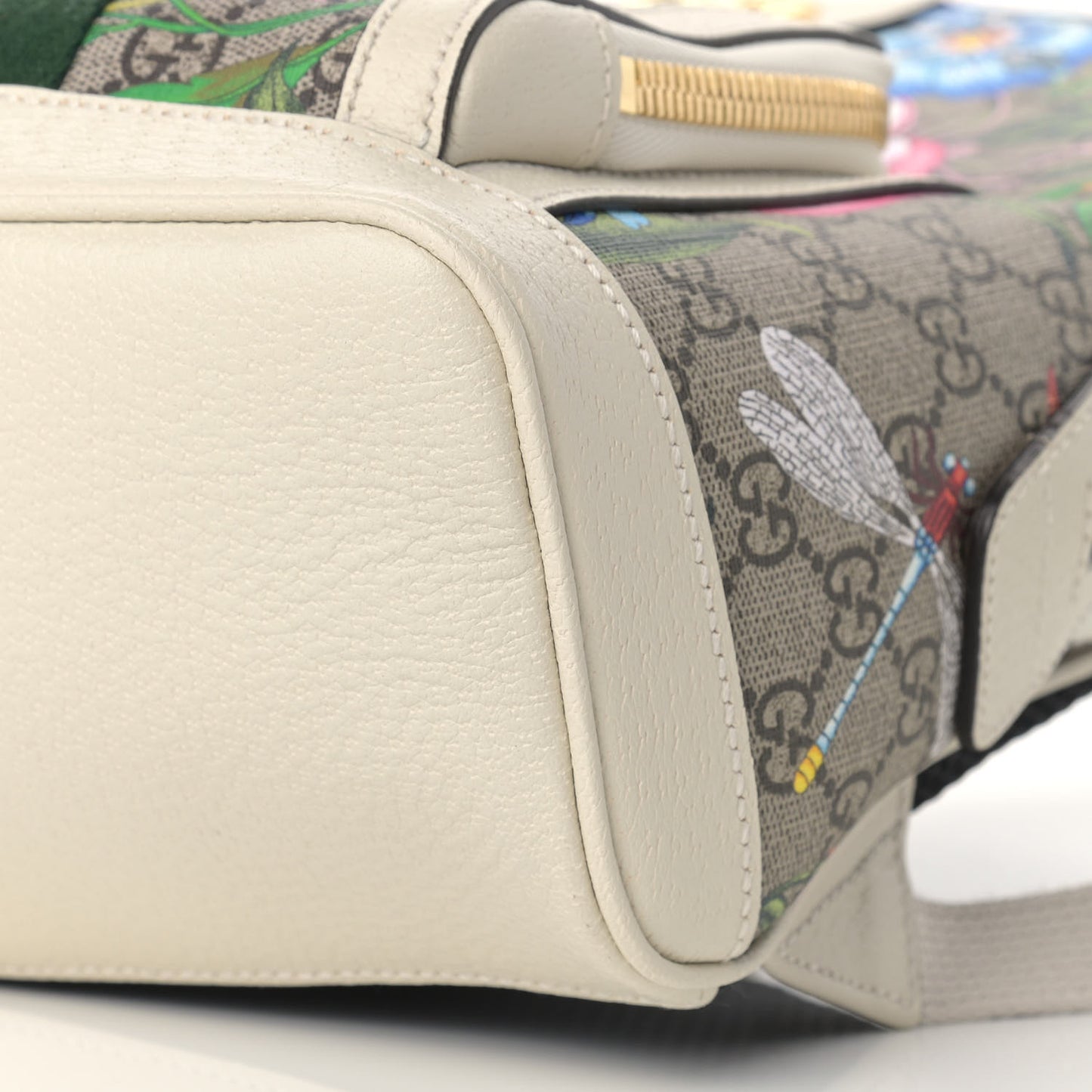 GG Supreme Monogram Flora Web Small Ophidia Day Backpack White