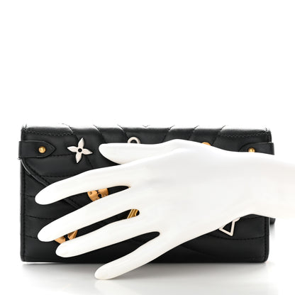 Louis Vuitton Calfskin Love Lock New Wave Long Wallet Black 2 of 14