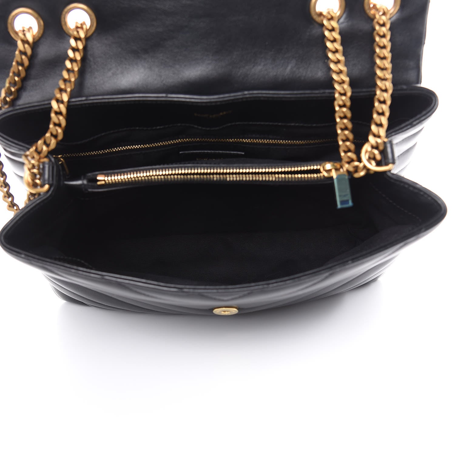 Saint Laurent Calfskin Y Quilted Monogram Medium Loulou Chain Satchel Black 5 of 11