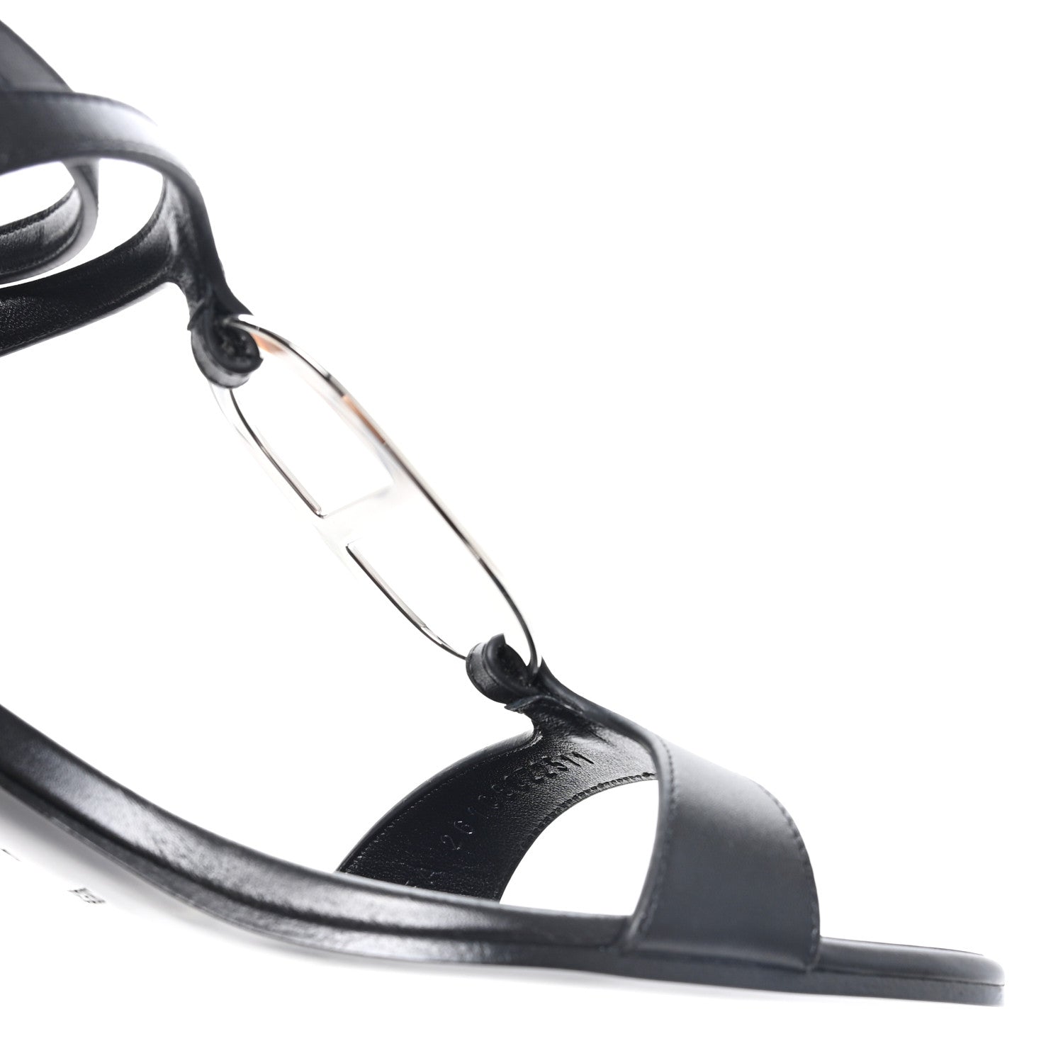 Hermes Calfskin Miramar 50 Sandals 40 Black 9 of 10