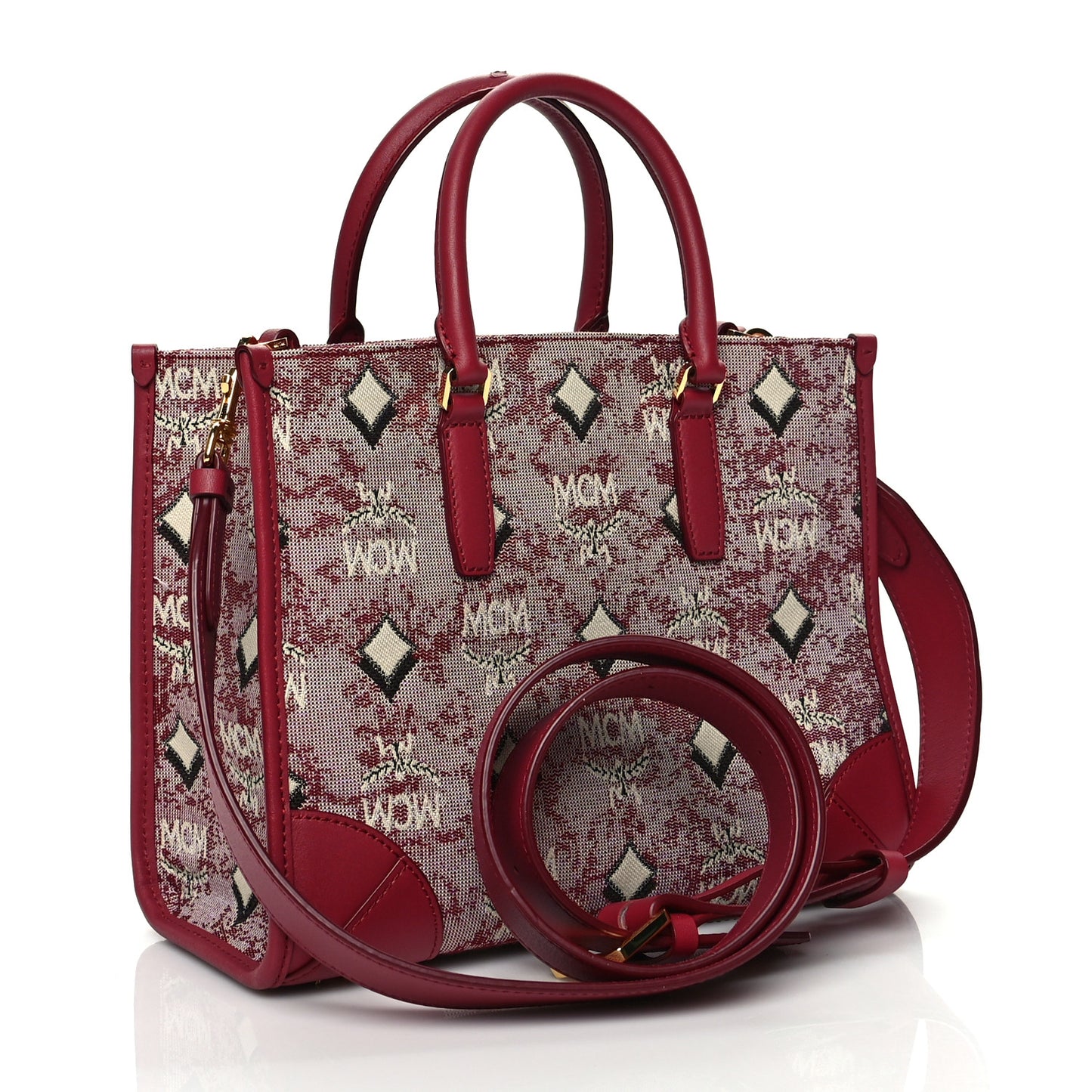 Jacquard Monogram Small Tote Red
