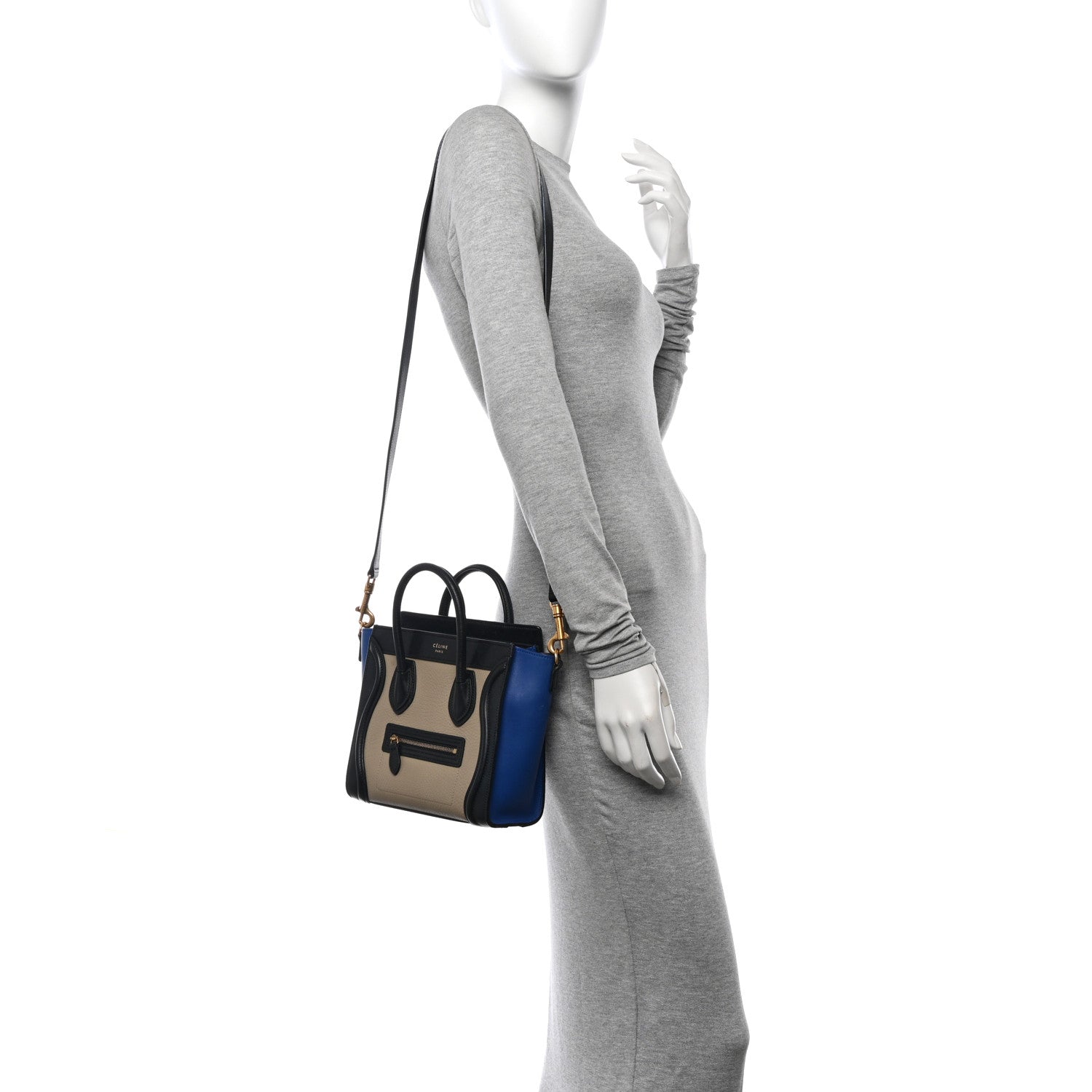 Celine Bullhide Calfskin Nano Tri-Color Luggage Light Taupe 2 of 12
