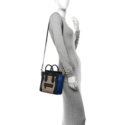 Celine Bullhide Calfskin Nano Tri-Color Luggage Light Taupe 2 of 12