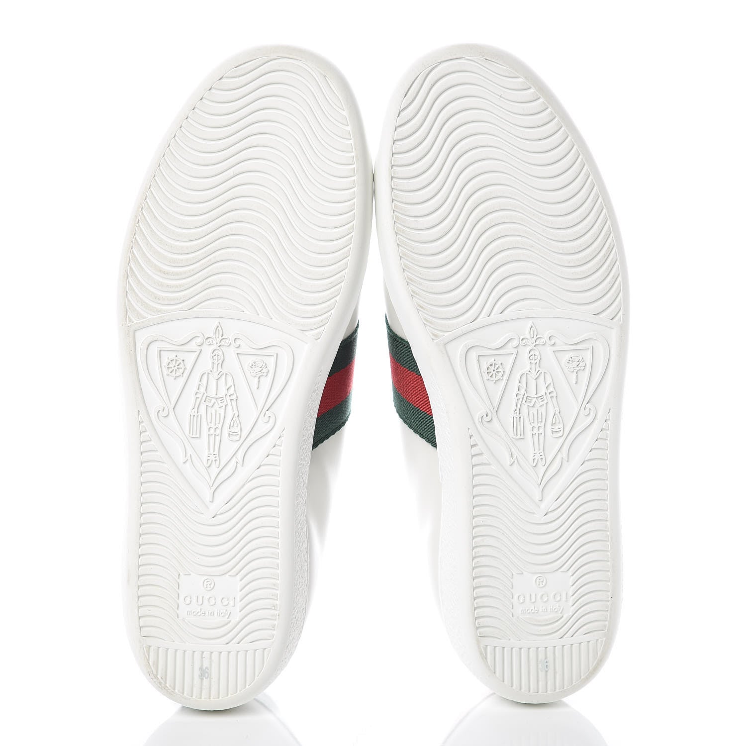 Gucci Calfskin Ayers Web Heart Embroidered Ace Sneakers 36 White 5 of 9
