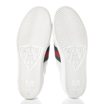 Gucci Calfskin Ayers Web Heart Embroidered Ace Sneakers 36 White 5 of 9