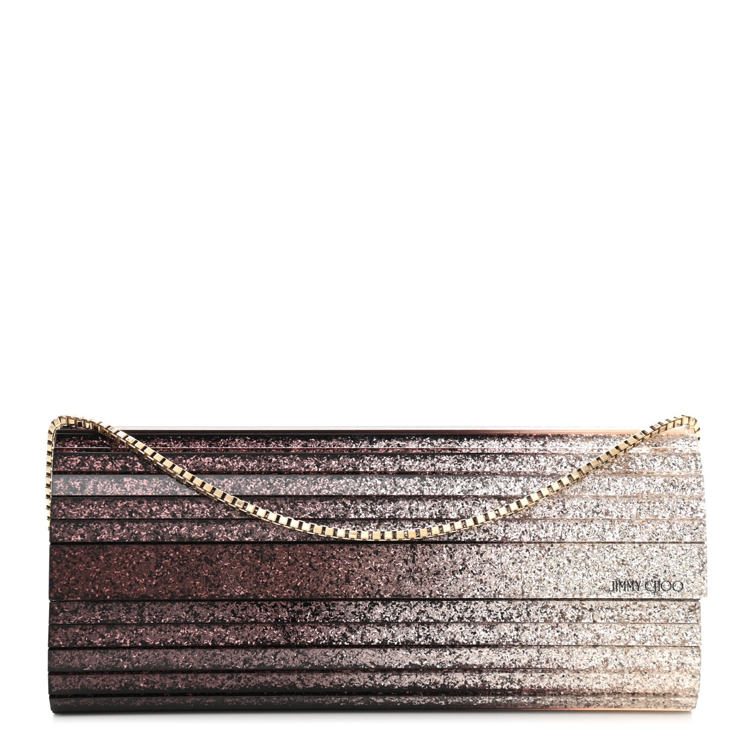 Jimmy Choo Acrylic Glitter Sweetie Clutch Black Champagne 1 of 9