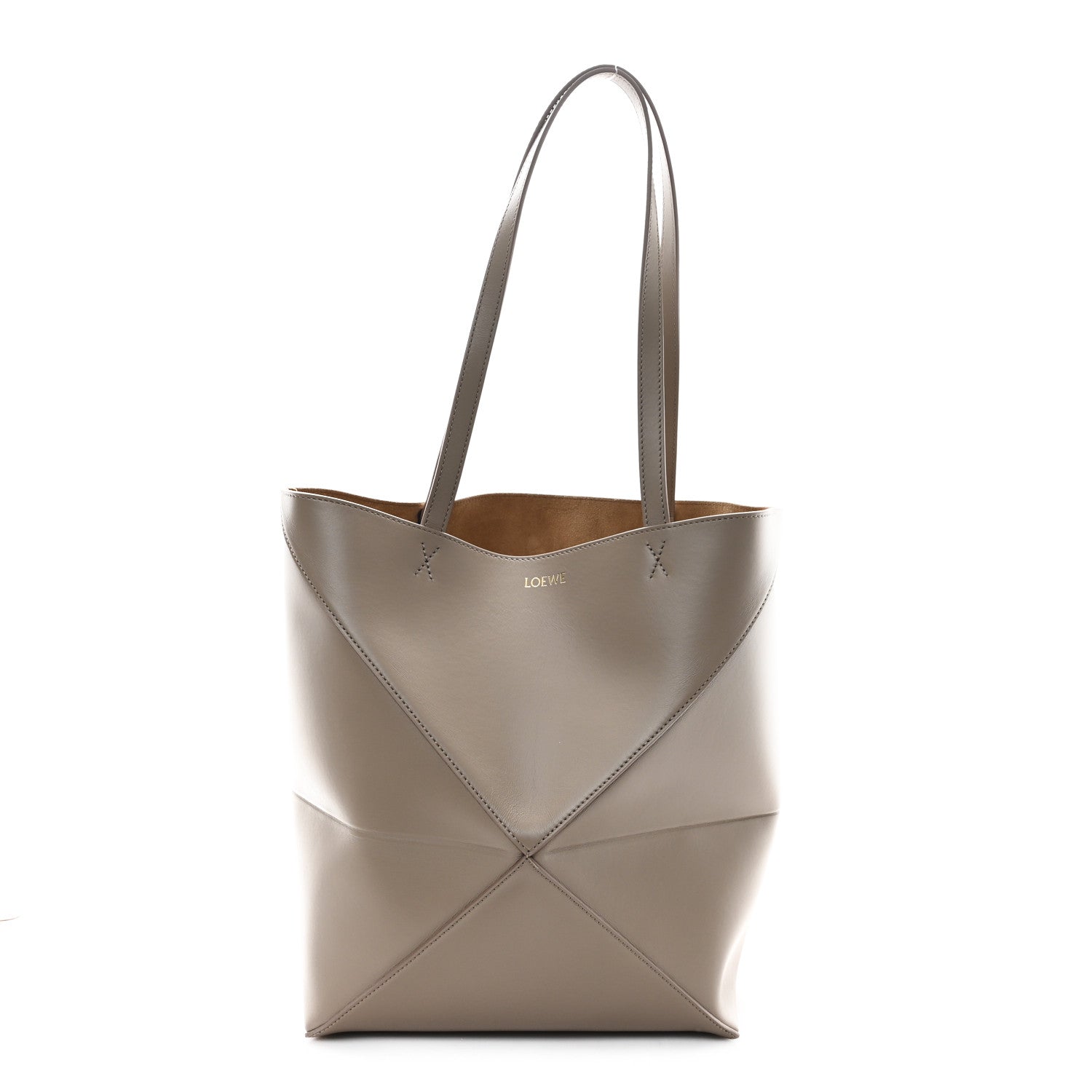 Loewe Shiny Calfskin Medium Puzzle Fold Tote Sand 1 of 9