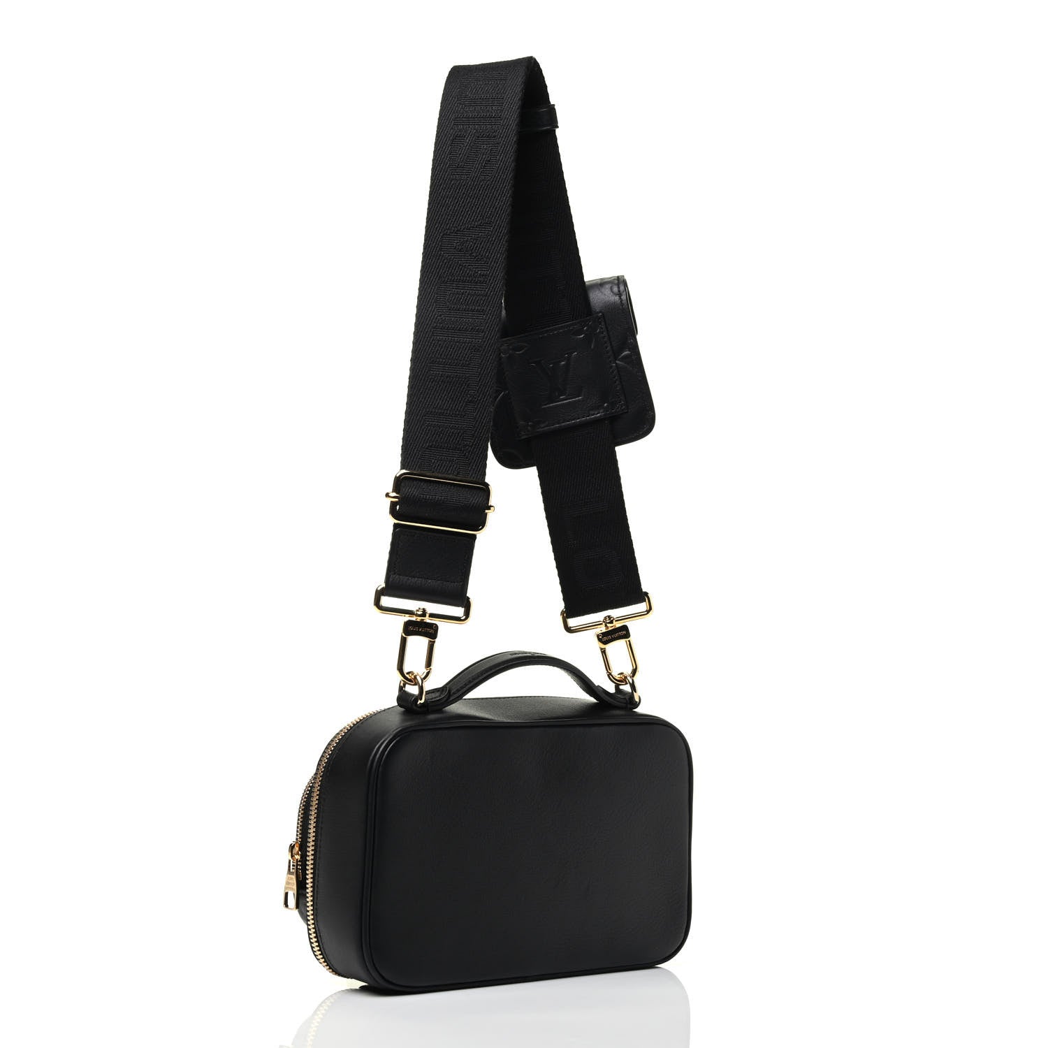 Louis Vuitton Calfskin Monogram Embossed Utility Crossbody Black 2 of 3