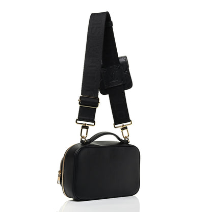 Louis Vuitton Calfskin Monogram Embossed Utility Crossbody Black 2 of 3