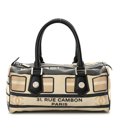 Chanel Coated Canvas Le Train Boston Bag Black 1 of 16
