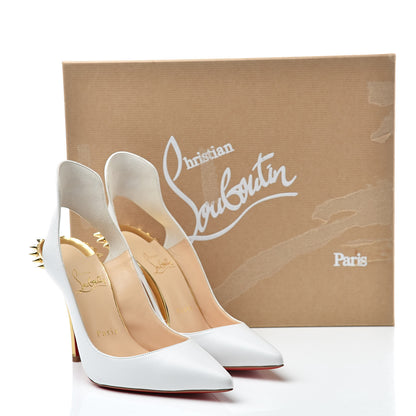 Christian Louboutin Kid Specchio Survivita 100 Slingback Pumps 36 White Gold 10 of 10
