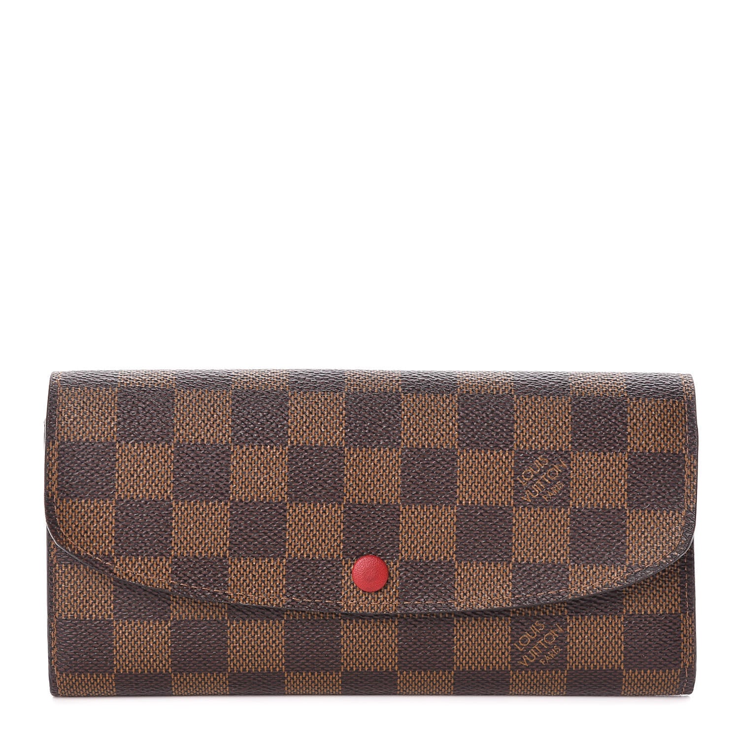 Louis Vuitton Damier Ebene Emilie Wallet Red 1 of 6