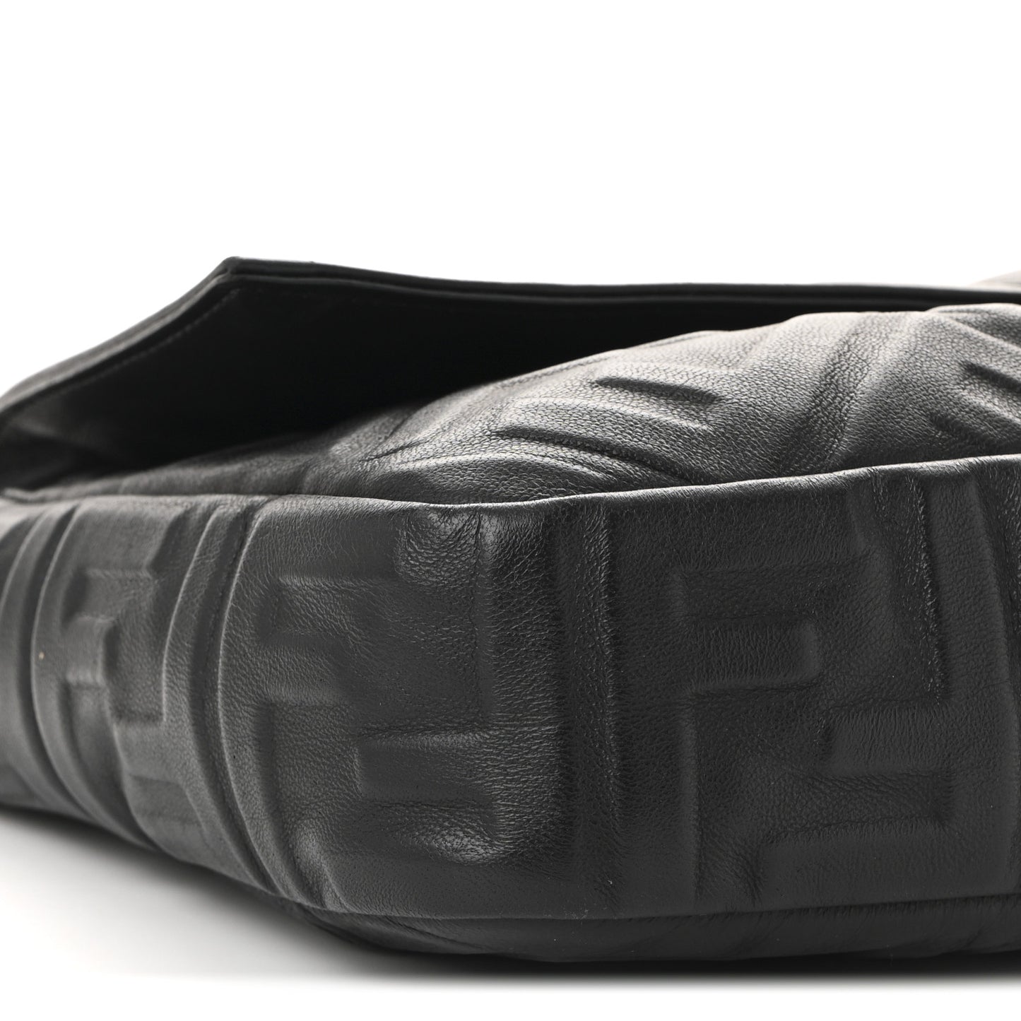 Nappa FF 1974 Embossed Large Baguette Black