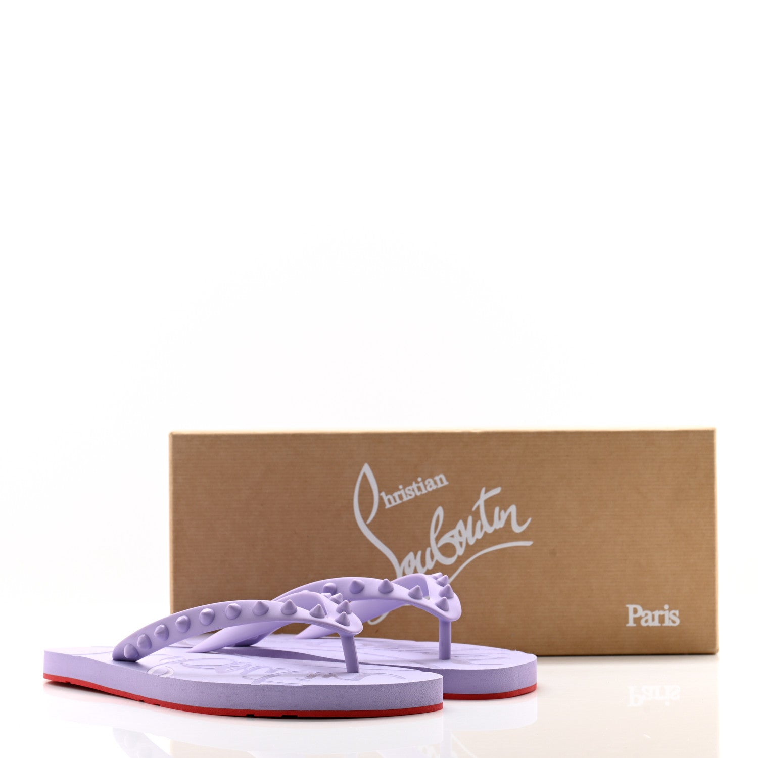 Christian Louboutin Rubber Spike Loubi Donna Flip Flop 36 Lilac Smoke 8 of 8