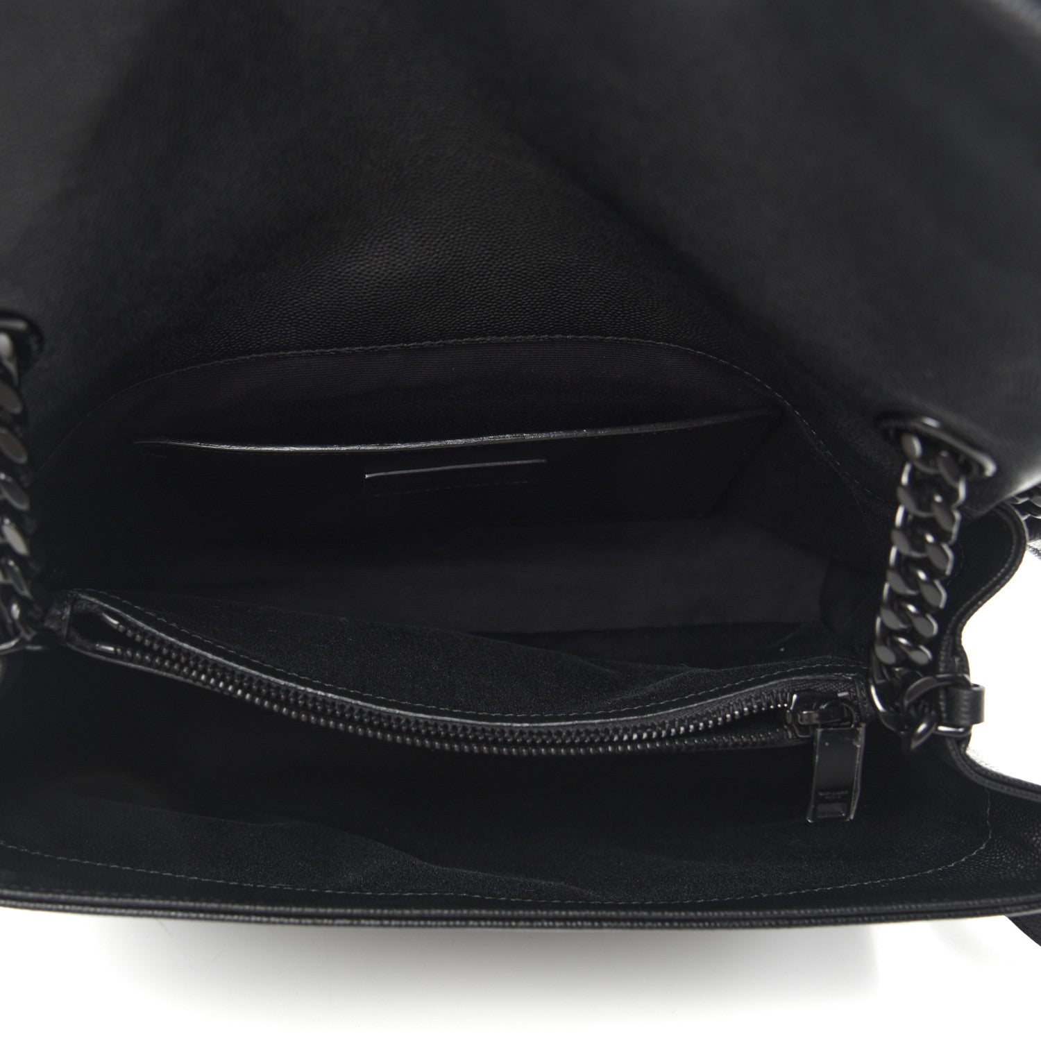 Saint Laurent Grain De Poudre Medium West Hollywood Monogram Fold-Over Black 5 of 9