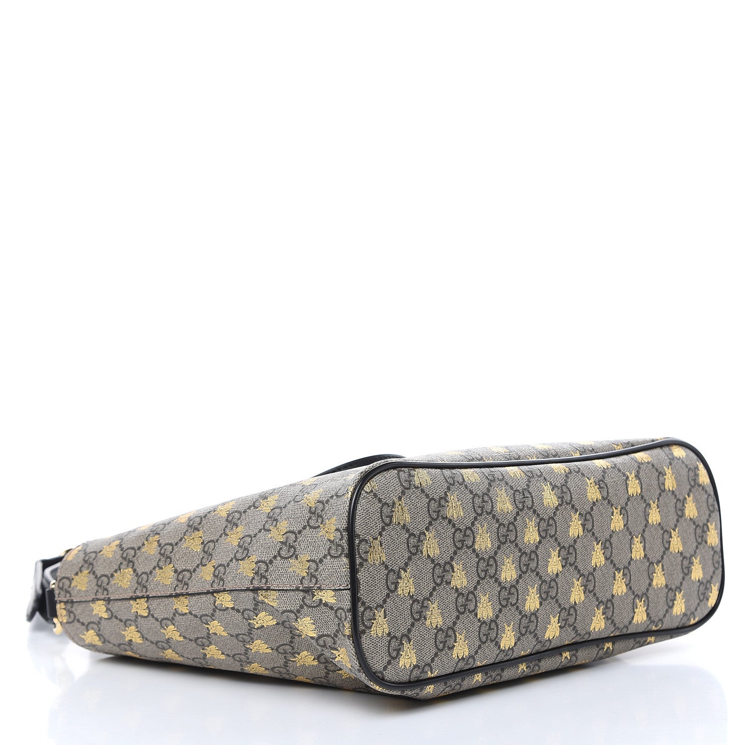 Gucci Soft GG Supreme Monogram Bees Small Crossbody Tote Beige Oro Black 4 of 9