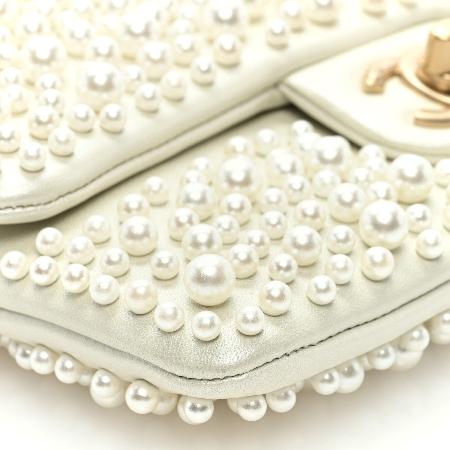 Chanel Lambskin Pearls Flap White 8 of 9