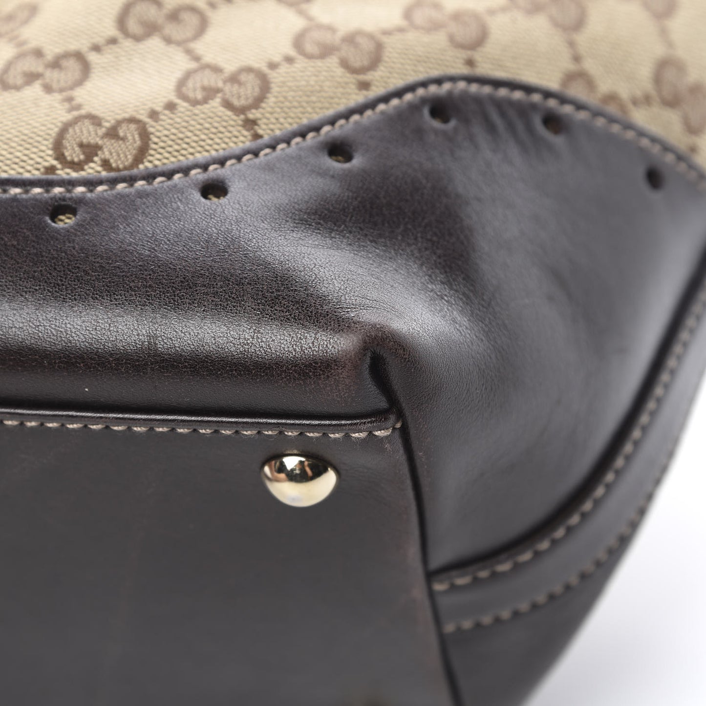 Monogram Large Punch Tote Dark Brown