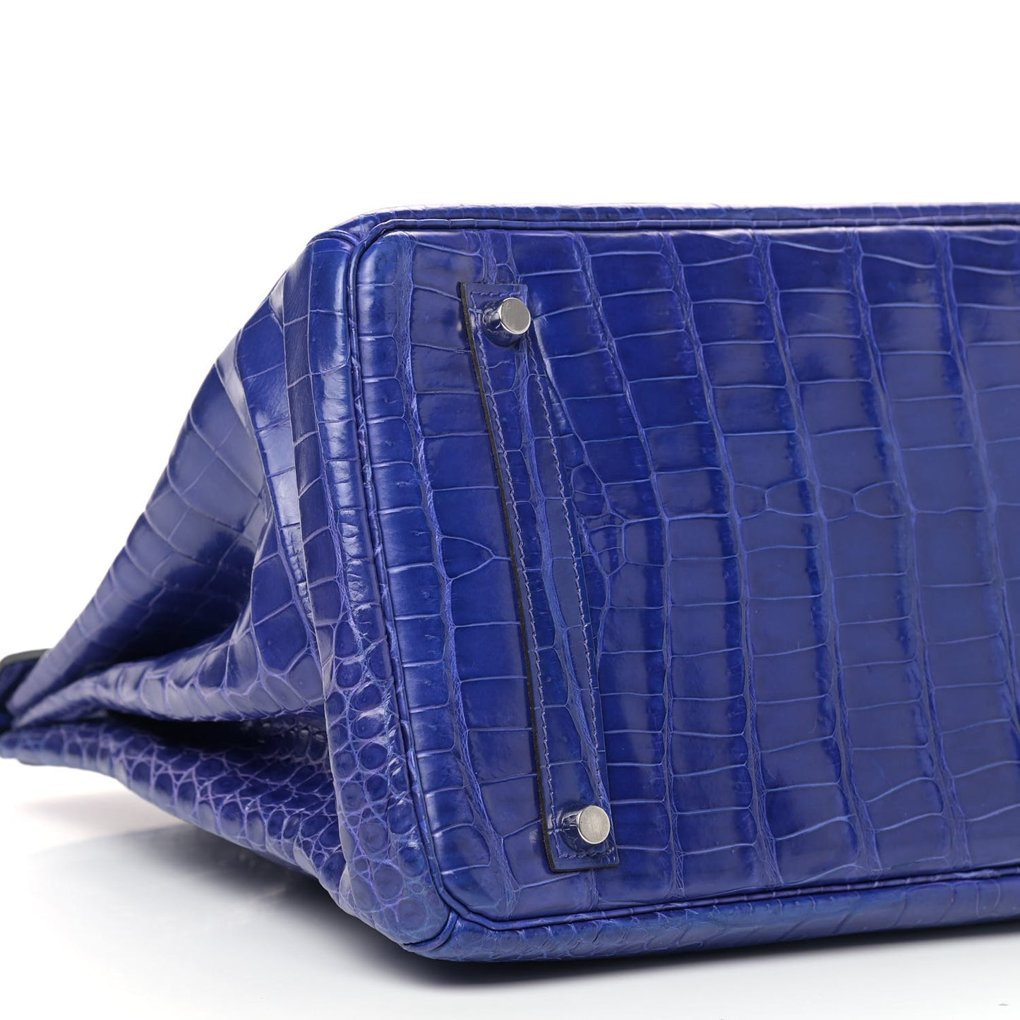 Shiny Porosus Crocodile Birkin 35 Bleu Electrique