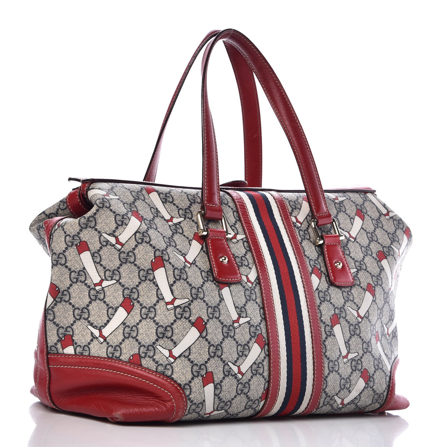 GG Supreme Monogram Boot Large Treasure Boston Tote