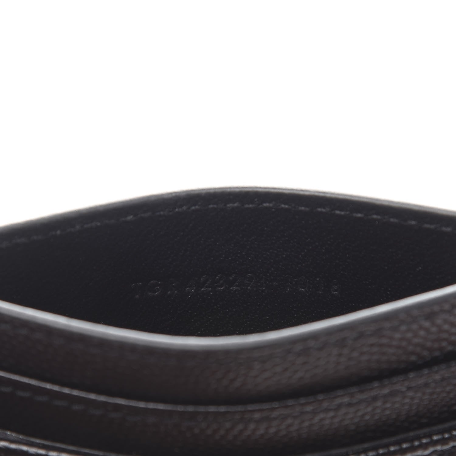Saint Laurent Grain De Poudre Matelasse Chevron Monogram Credit Card Case Black 7 of 10